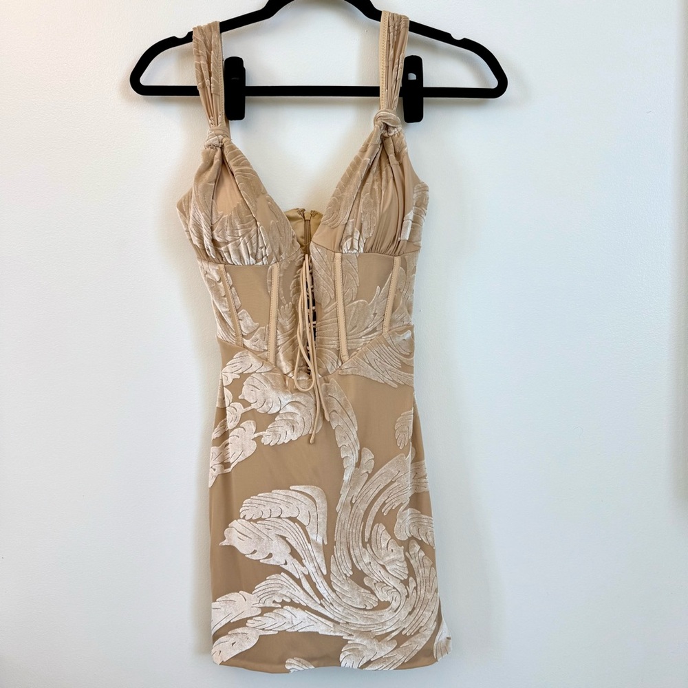Oh Polly Corset Lace-Up Mini Dress